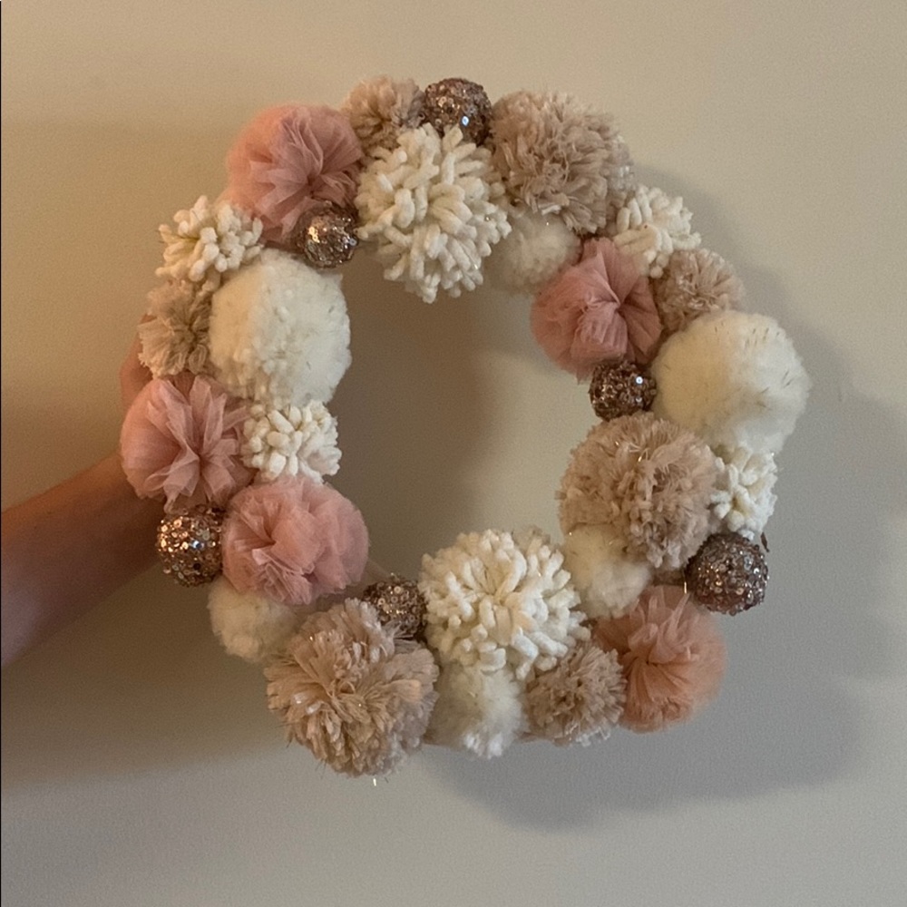 Pink /blush Pom Pom wreath